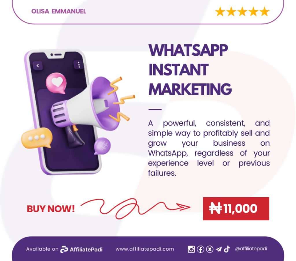 WhatsApp-Instant-Marketing Course is Available on Affiliate Padi