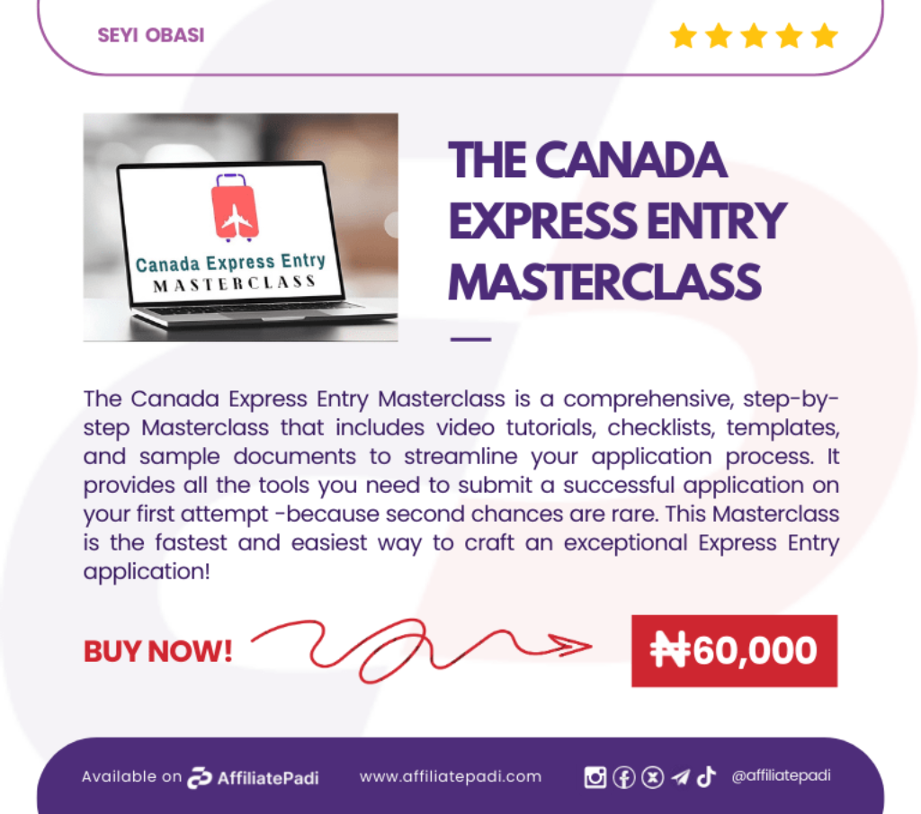 The-Canada-Express Entry-Masterclass-Purchase on Affiliate Padi